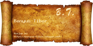 Benyus Tibor névjegykártya