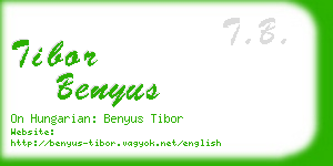 tibor benyus business card